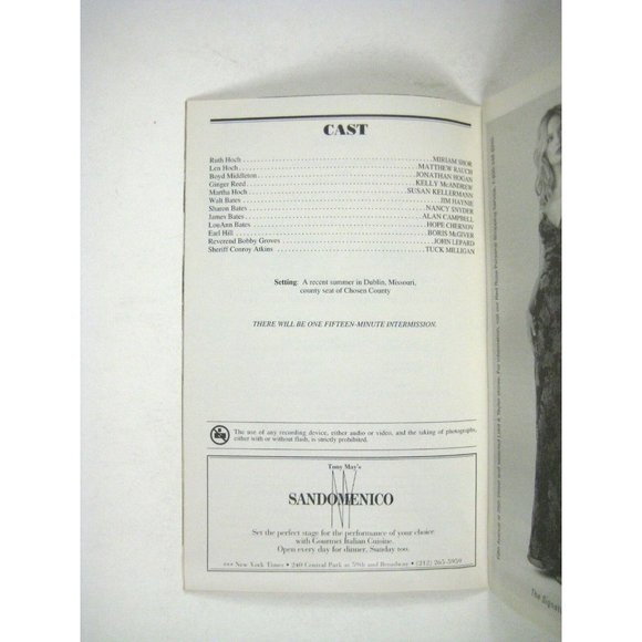 Book of Days Playbill 2002 Signature Theatre Hope Chernov Tuck Milligan Haynie - Picture 4 of 6